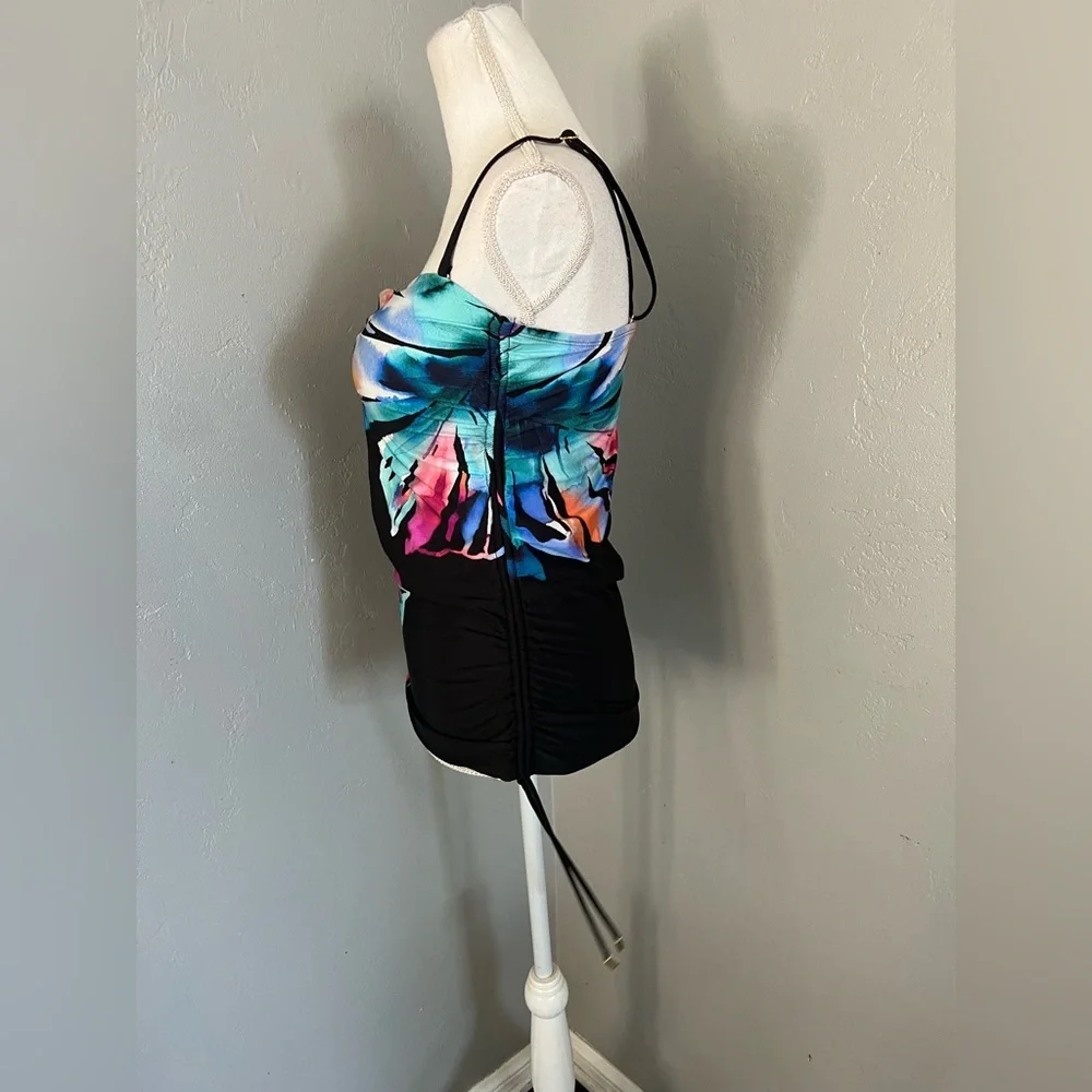 La Blanca Multicolor Floral One Piece Swimsuit top size 14